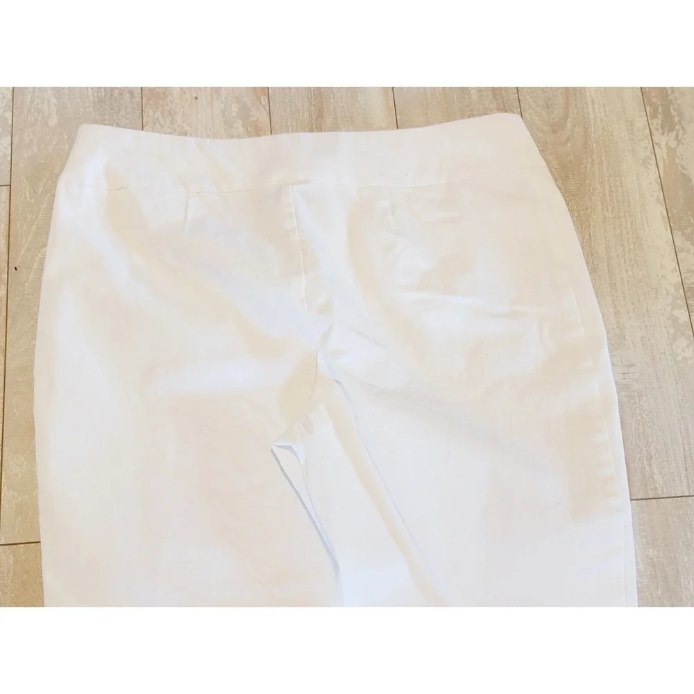 Chico's‎ 2 Fabulously Slimming Ankle Pants White Cotton Spandex  Large NWOT - Picture 8 of 10
